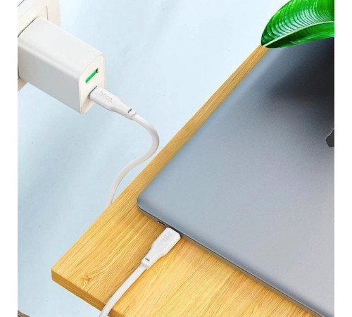 Кабель HOCO X93 Type-C to Type-C 100W, 2m, TPE, TPE connectors, White (6931474790729)