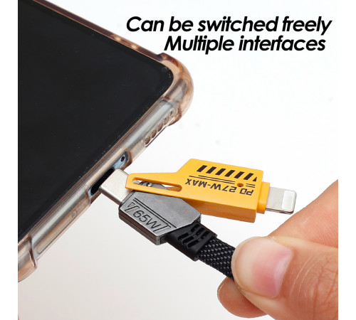 Кабель WUW-X207 USB 3 in 1 65W  black (6972573336524)