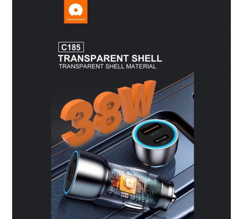 Автомобільний зарядний пристрій WUW-C185 PD20W+QC3.0 black (6972573335466)
