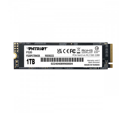 Накопичувач SSD M.2 Patriot P320 1TB NVMe 2280 Gen3.0 x4 3D TLC (P320P1TBM28)