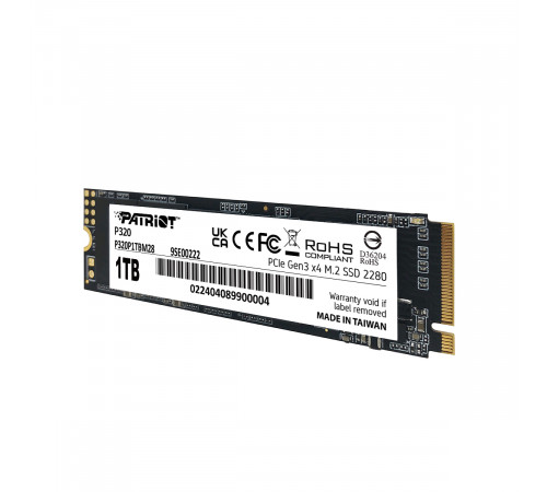 Накопичувач SSD M.2 Patriot P320 1TB NVMe 2280 Gen3.0 x4 3D TLC (P320P1TBM28)