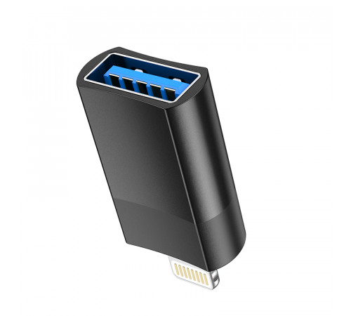 Адаптер HOCO UA17 iP Male to USB female USB2.0 adapter Black (6931474761989)