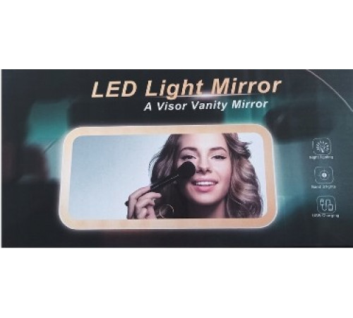 НЕТУ Зеркало с LED подсветкой на козырёк автомобиля (прямоугольное, с аккум) JX538/XR2177 [204] (60 шт/ящ)