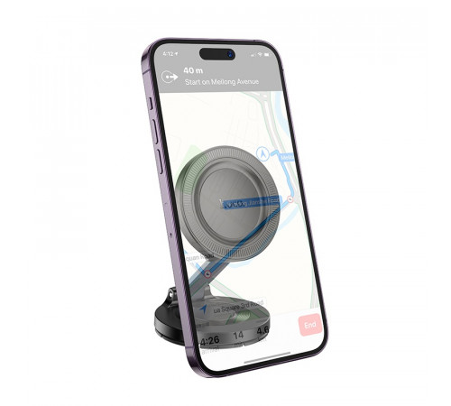 Автотримач для телефона HOCO H61 Show folding ring magnetic car holder (dashboard) Black Metal Gray (6942007637619)