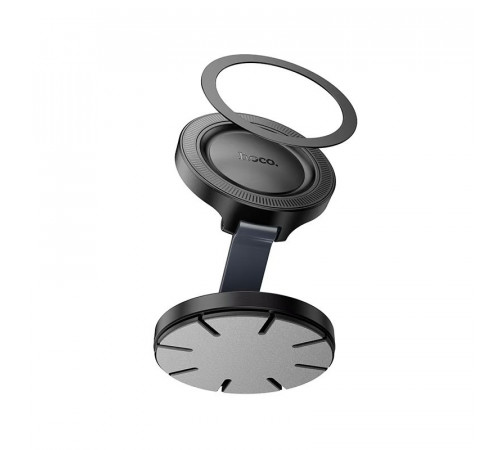 Автотримач для телефона HOCO H61 Show folding ring magnetic car holder (dashboard) Black Metal Gray (6942007637619)