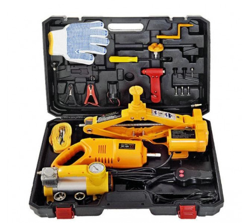 Набор 3в1 электродомкрат (3 тонны) +электрогайковёрт+компрессор ZS3SJ-BC 12V [309] (3 шт/ящ)