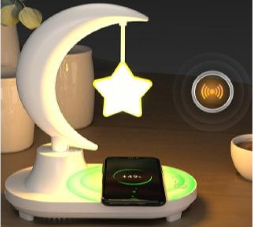 Беспроводная зарядка для телефона/ночник-лампа (Луна/звезда) TB-35SLIWBT (Блютус+Динамик) [403] (8 шт/ящ)