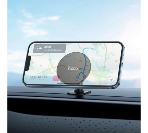 Автотримач для телефона HOCO H13 Fine jade ring magnetic car holder(center console) Black (6931474794512)