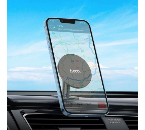 Автотримач для телефона HOCO H13 Fine jade ring magnetic car holder(center console) Black (6931474794512)