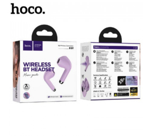 Бездротові навушники TWS HOCO EQ1 Music Purple (6931474798510)