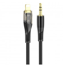 Аудіокабель HOCO UPA25 iP to 3.5mm male, nylon braid, 1m, Black (6931474791153)