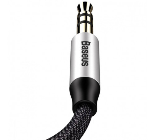 Аудіокабель Baseus M30 3.5mm male to 3.5mm male, nylon braid, 1m Silver+Black (CAM30-BS1)