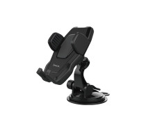 Автотримач для телефона HOCO CA31 cool run suction cup car holder Black (6957531077602)