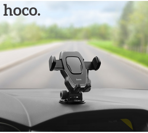 Автотримач для телефона HOCO CA31 cool run suction cup car holder Black (6957531077602)