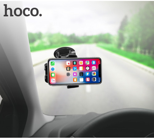 Автотримач для телефона HOCO CA31 cool run suction cup car holder Black (6957531077602)