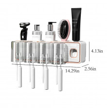 Диспенсер-полка для зубных принадлежностей с 4 стаканами Toothbrush holder 223-55 (RA-927) // [101] (20 шт/ящ)