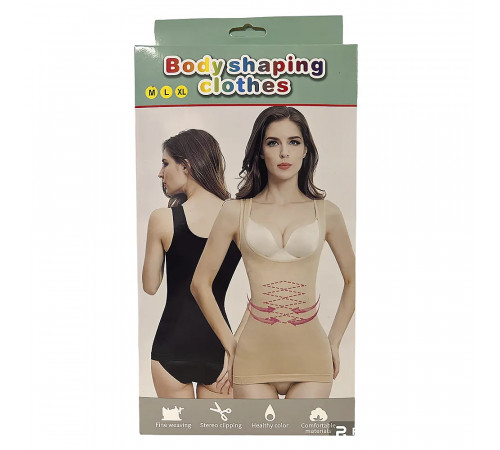 РАСПРОДАЖА Майка утягивающая Body Shaper ABC679/223-73 (M, L, XL) (чёрный, бежевый) // [101] (200 шт/ящ)