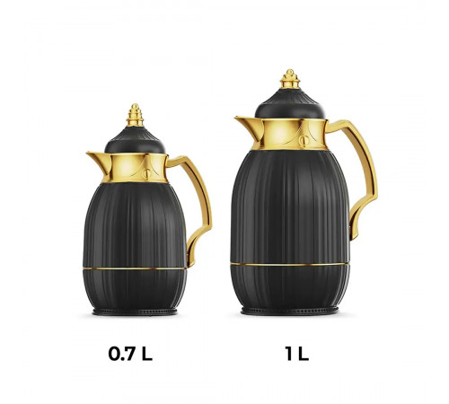 Термос-кувшин 070+DT-100 (0.7+1.0 л) (корпус - пластик, колба - КРАСНОЕ стекло) // [101] // [4] (6 шт/ящ)