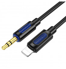 Аудіокабель BOROFONE BL20 iP to 3.5mm male, silicone, 1m, Black (6941991114397)