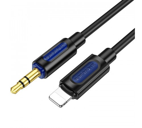 Аудіокабель BOROFONE BL20 iP to 3.5mm male, silicone, 1m, Black (6941991114397)