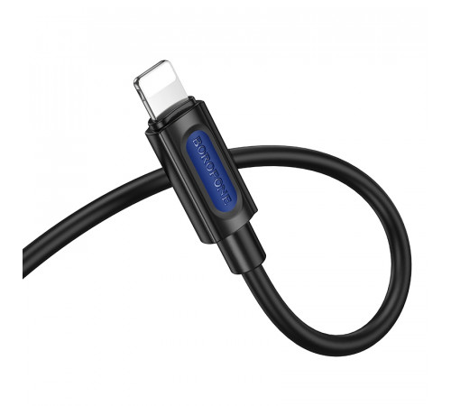 Аудіокабель BOROFONE BL20 iP to 3.5mm male, silicone, 1m, Black (6941991114397)