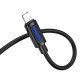 Аудіокабель BOROFONE BL20 iP to 3.5mm male, silicone, 1m, Black (6941991114397)