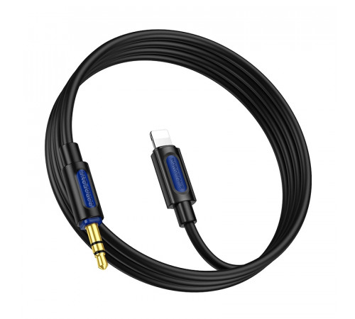Аудіокабель BOROFONE BL20 iP to 3.5mm male, silicone, 1m, Black (6941991114397)