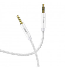 Аудiокабель HOCO UPA19 3.5mm male to 3.5mm male, nylon braid, 1m, Silver (6931474759870)