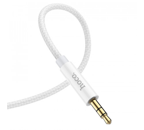 Аудiокабель HOCO UPA19 3.5mm male to 3.5mm male, nylon braid, 1m, Silver (6931474759870)