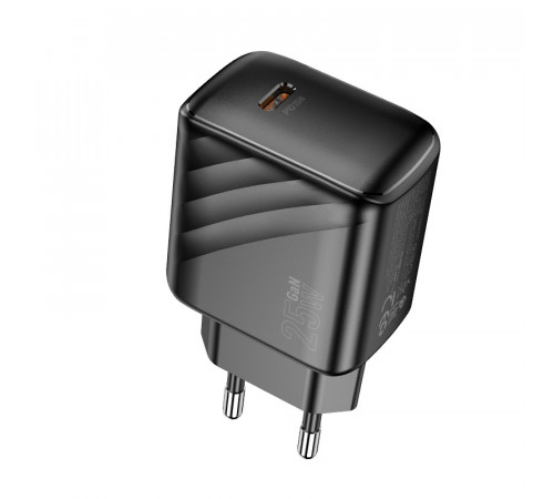 Мережевий зарядний пристрій HOCO CS24A Puerto single-port PD25W charger (EU) Black (6942007639750)