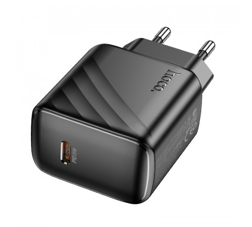 Мережевий зарядний пристрій HOCO CS24A Puerto single-port PD25W charger (EU) Black (6942007639750)