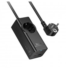 Сетевой удлинитель HOCO NS9 Wisdom 1-position (PD67W/3C1A) ПК (EU/GER) (2 m) Black (6942007638494)