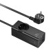 Мережевий подовжувач HOCO NS9 Wisdom 1-position (PD67W/3C1A) desktop socket (EU/GER) (2 m) Black (6942007638494)