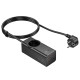 Мережевий подовжувач HOCO NS9 Wisdom 1-position (PD67W/3C1A) desktop socket (EU/GER) (2 m) Black (6942007638494)