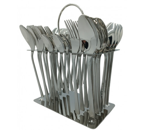 Набор столовых приборов CUTLERY SET CD-03 (Ложки, вилки) (12 персон/36 предм.) (Хром (рифление)) // [403] (12 шт/ящ)