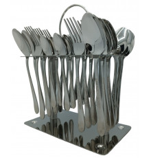 Набор столовых приборов CUTLERY SET CD-06 (Ложки, вилки) (12 персон/36 предм.) (Хром (полоски+узор)) // [403] (12 шт/ящ)