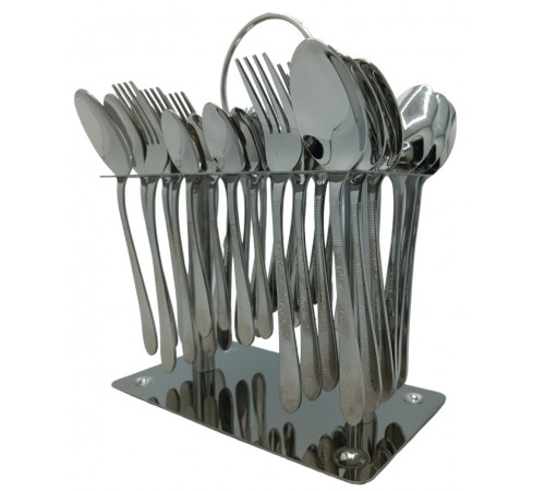 Набор столовых приборов CUTLERY SET CD-06 (Ложки, вилки) (12 персон/36 предм.) (Хром (полоски+узор)) // [403] (12 шт/ящ)