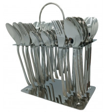 Набор столовых приборов CUTLERY SET CD-30 (Ложки, вилки) (12 персон/36 предм.) (Хром (узор) + Изогнутая ручка) // [403] (12 шт/ящ)