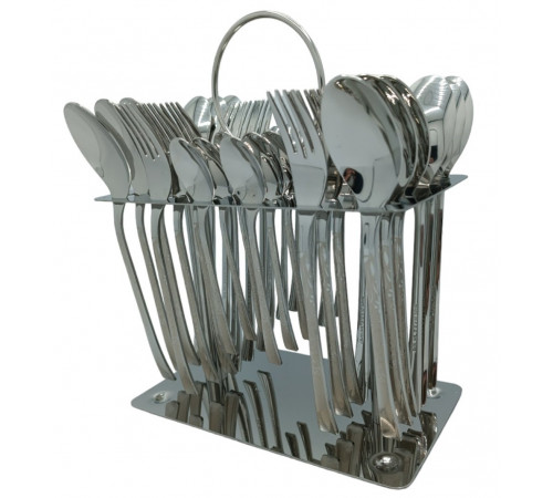Набор столовых приборов CUTLERY SET CD-30 (Ложки, вилки) (12 персон/36 предм.) (Хром (узор) + Изогнутая ручка) // [403] (12 шт/ящ)