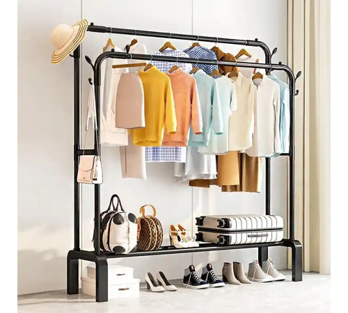 НЕТУ Вешалка стойка-полка для одежды (6008-1) МЕТАЛЛ (35кг) (Ш96хВ143хГ42) // [602] (12 шт/ящ)