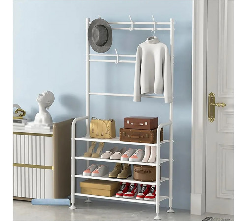 Полка/вешалка в прихожую 0097-80 белая // [403] (12 шт/ящ) @