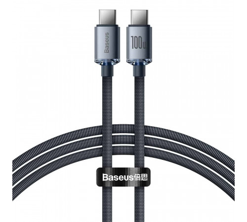 Кабель Baseus Crystal Shine Series Fast Charging Data Cable Type-C to Type-C 100W 1.2m Black (CAJY000601)