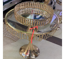 Набор подставок для десертов/тортов с кристаллами золото (набор из 3-х шт) Cake plate 16412-2 // [4] (1 шт/ящ)