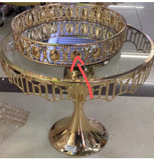 Набор подставок для десертов/тортов с кристаллами золото (набор из 3-х шт) Cake plate 16412-3 // [4] (1 шт/ящ)