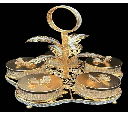 Поднос для фруктов и сладостей (5 тарелок с крышками) Fruit tray 1399-5 // [4] (6 шт/ящ)