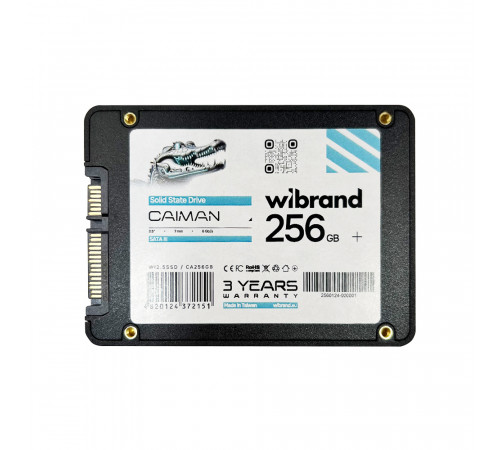 Накопичувач SSD Wibrand Caiman 256GB 2.5" 7mm SATAIII Bulk (WI2.5SSD/CA256GB)
