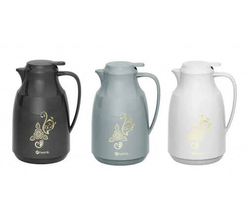 Термос-кувшин DQ-200 (2л) (корпус - пластик, колба - КРАСНОЕ стекло) // [4] (12 шт/ящ)