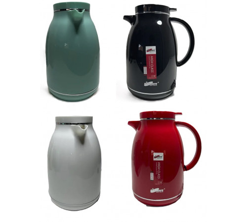 Термос-кувшин 29150 (1,5л) (корпус - пластик, колба - КРАСНОЕ стекло) // [4] (12 шт/ящ)