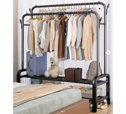 НЕТУ Вешалка стойка-полка для одежды (6018) МЕТАЛЛ (40кг) (Ш96хВ162хГ44) // [602] (12 шт/ящ)