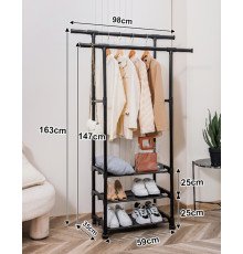 НЕТУ Вешалка стойка для одежды телескоп 8903 (98*35*(147-164)) // [108] (12 шт/ящ) @